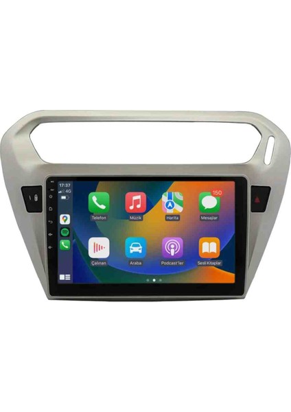 Peugeot 301 C-Elyyse Uyumlu 9 Inç 4 GB Ram 64 GB Hafıza QLED Ekran Multimedya Android Teyp