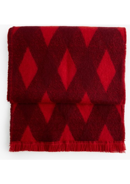 Geometrik Desenli Çok Renkli Ince Püsküllü Uzun Atkı fiyatları