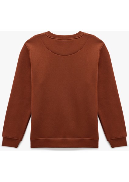 Regular Fit Pamuk Viskon Karışımlı Bisiklet Yaka Baskılı Sweatshirt fiyatları