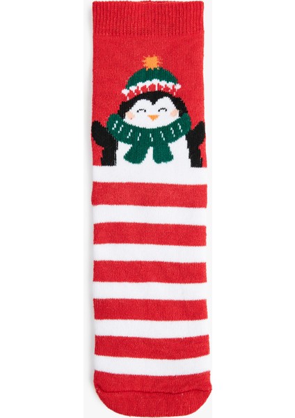 Penguen Detaylı Pamuklu Havlu Çorap