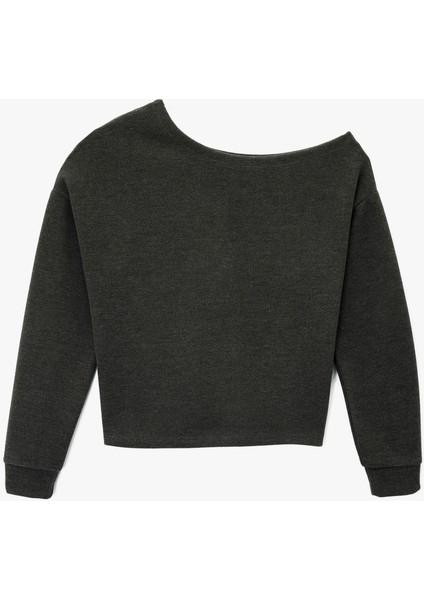 Rahat Kalıp Uzun Kollu Asimetrik Yaka Tişört fiyatları