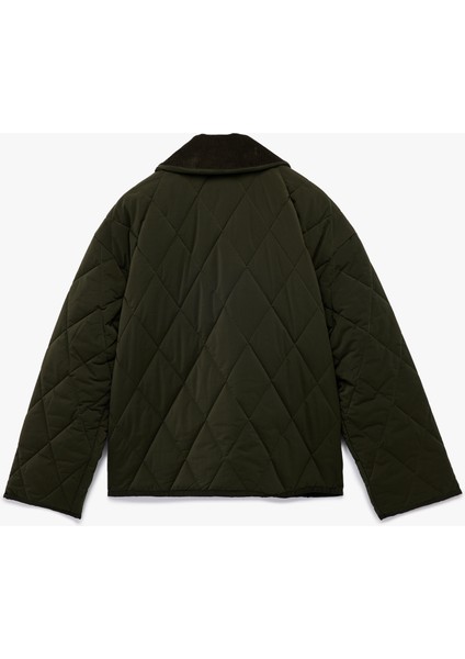 Uzun Kollu Fermuarlı Cep Detaylı Klasik Yaka Kapitone Ceket fırsatları