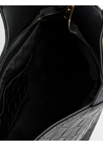 Örgü Dokulu Fermuarlı Saplı Büyük Tote Çanta modelleri