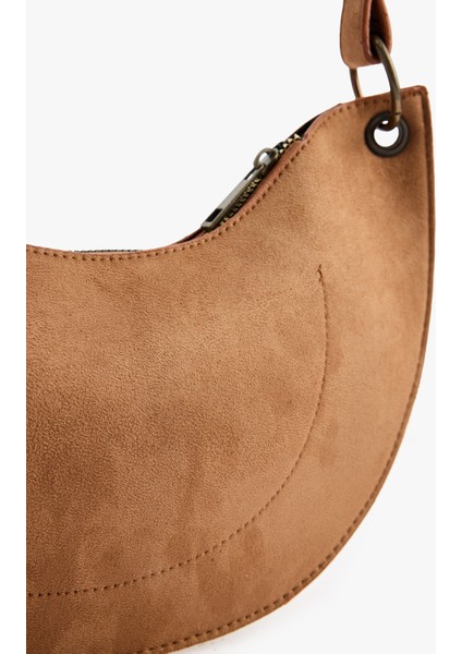 Fermuarlı Suni Süet Omuz Çantası modelleri