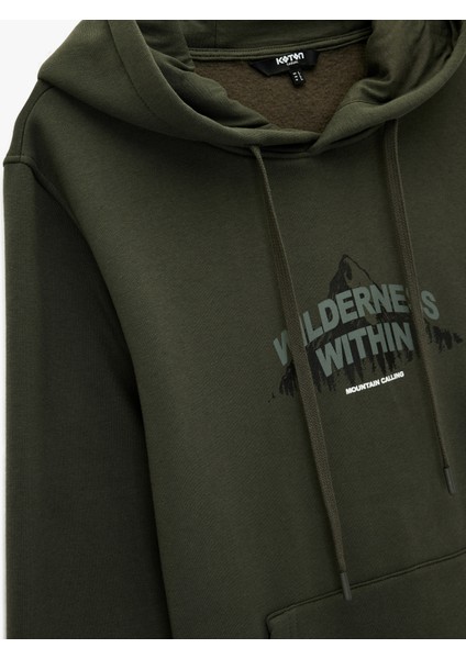 Regular Fit Uzun Kollu Kanguru Cepli Baskılı Kapşonlu Sweatshirt modelleri