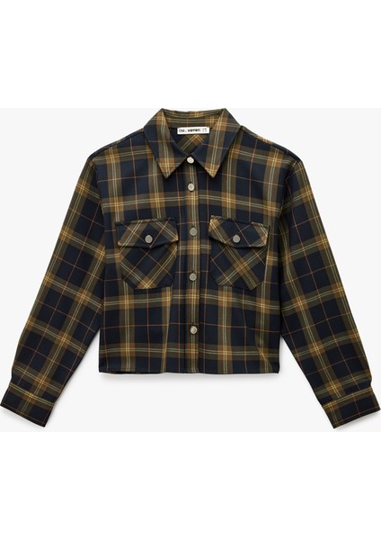 Regular Fit Cep Detaylı Uzun Kollu Ekose Gömlek