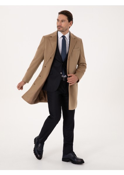 Erkek Camel Slim Fit Palto 50314889-VR015 fırsatları
