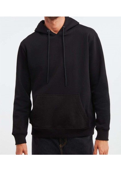 Erkek Kapüşonlu Kanguru Cepli Yumuşak Pamuklu Üç Iplik Kumaş Üst Kalite Sweatshırt fiyatları