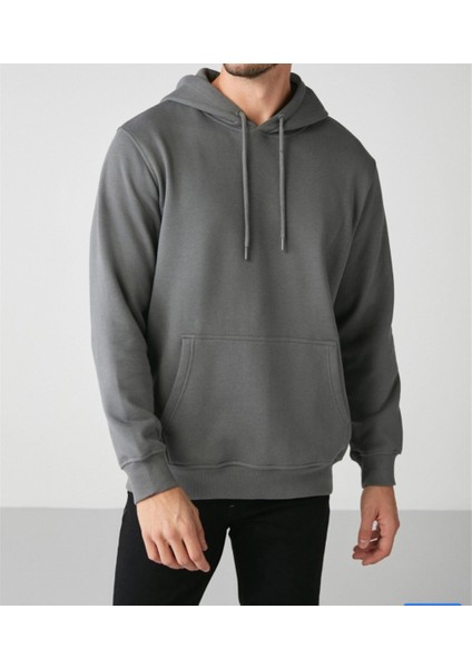 Erkek Kapüşonlu Kanguru Cepli Yumuşak Pamuklu Üç Iplik Kumaş Üst Kalite Sweatshırt fiyatları