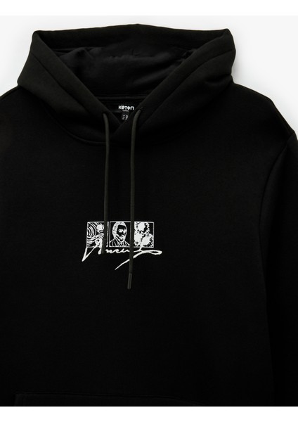 Uzun Kollu Kapşonlu Lisanslı Van Gogh Baskılı Sweatshirt modelleri