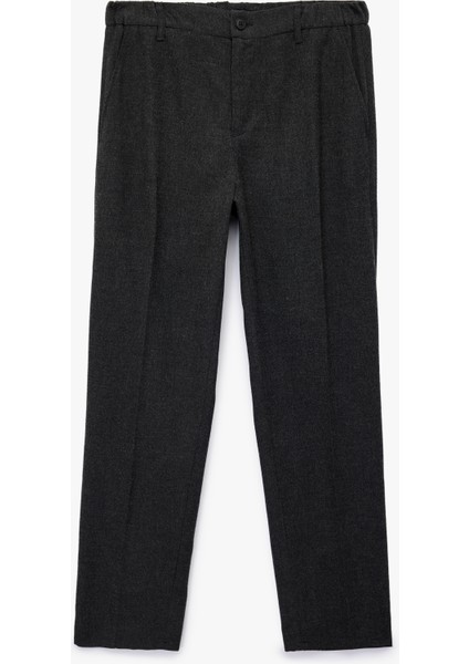 Viskon Karışımlı Cepli Slim Fit Kumaş Pantolon