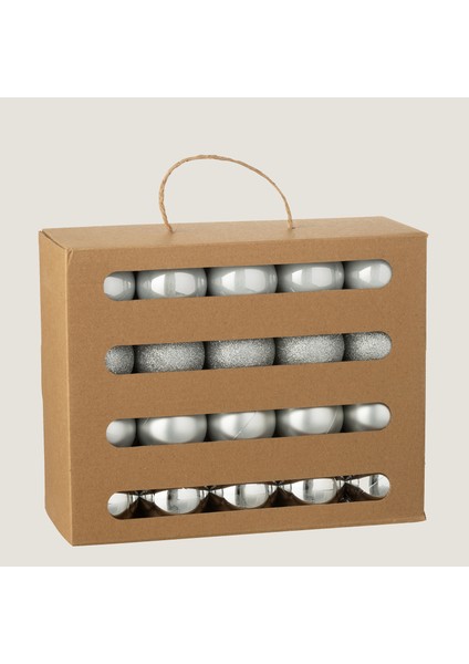 Sewa 40LI Yılbaşı Topu Seti Gümüş