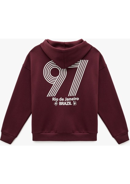 Şardonlu Uzun Kollu Cepli Fermuarlı Arkası Baskılı Kapüşonlu Sweatshirt fiyatları