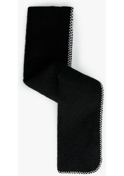 Dikiş Detaylı Yumuşak Dokulu Uzun Atkı