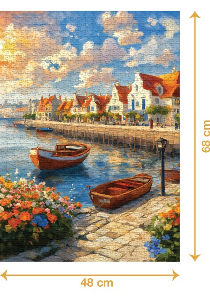 Gölde Akşamüstü - 1000 Parçalı Puzzle - 48 x 68 cm fiyatları