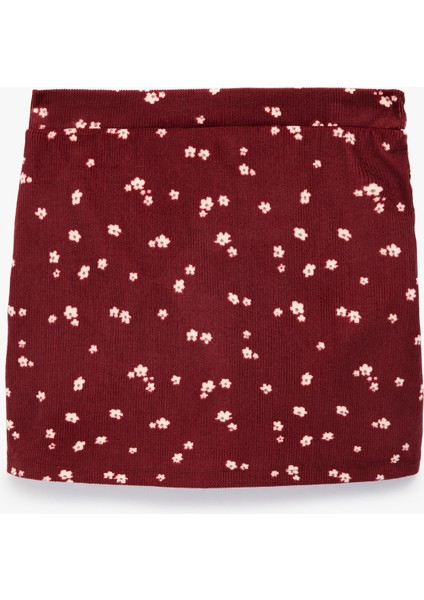 Beli Lastikli Çiçekli Şort Etek