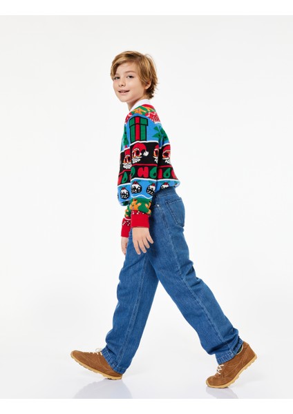 Pamuklu Rahat Kesim Denim Pantolon