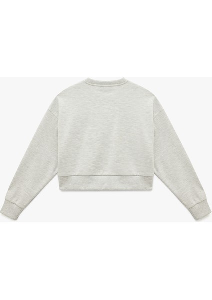 Uzun Kollu Bisiklet Yaka Oversize Crop Spor Sweatshirt fiyatları