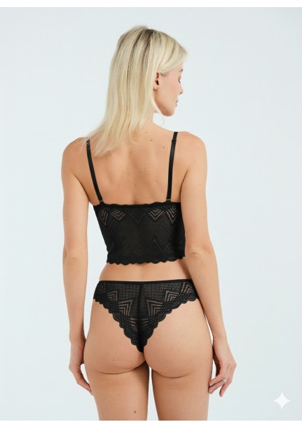 Dantel Detaylı Esnek Bralet & Slip Takımı fiyatları