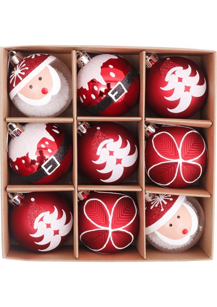6 Cm'lik 9 Adet Noel Süsü, Noel Topu Seti (Yurt Dışından)