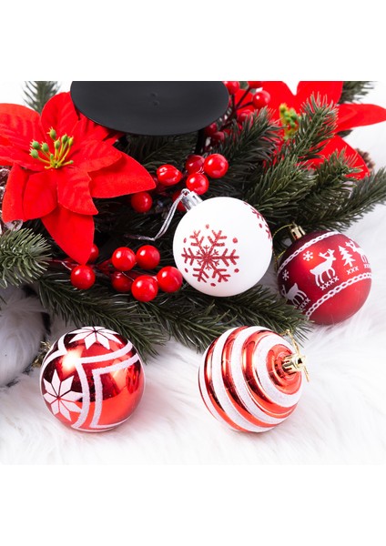 6 Cm'lik 24 Adet Çok Farklı Desenli, Renkli Noel Topu (Yurt Dışından) fırsatları