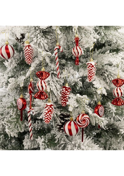 15 Adet 6 cm Noel Topu Çam Kozalaklı Lolipop Şeker Noel Ağacı Süslemesi (Yurt Dışından) indirimleri