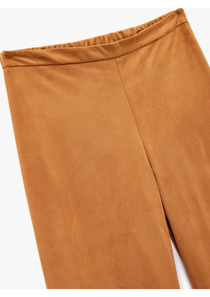 Uzun Düz Bol Paça Süet Görünümlü Pantolon modelleri