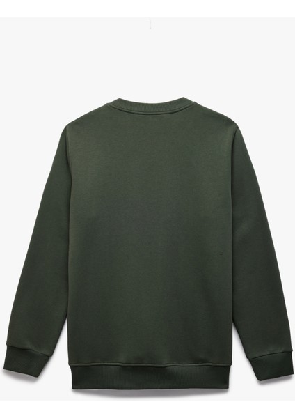 Uzun Kollu Şardonlu Bisiklet Yaka Baskılı Sweatshirt fiyatları