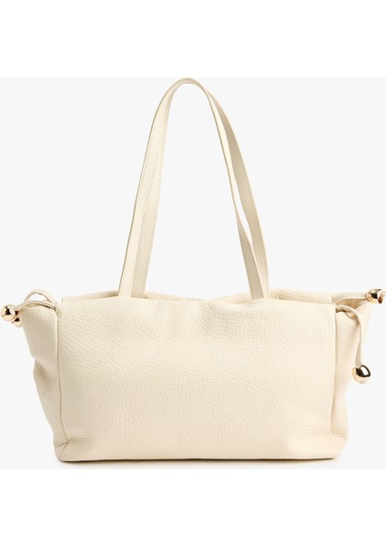 Suni Deri Metal Aksesuarlı Saplı Tote Çanta