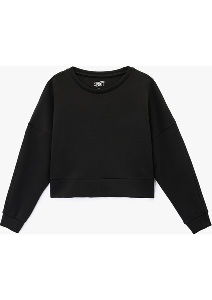 Uzun Kollu Bisiklet Yaka Oversize Spor Sweatshirt