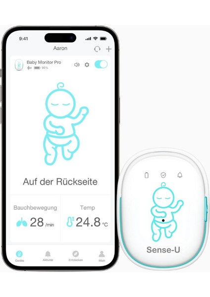 Akıllı Bebek Telsizi Karın Hareketi, Uyku Pozisyonu ve Sıcaklık Takibi