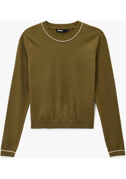 Kısa Kollu Bisiklet Yaka Triko Kazak