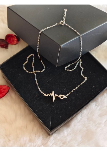 Gümüş Kalp Ritmi Zirkon Taşlı Kolye fiyatları