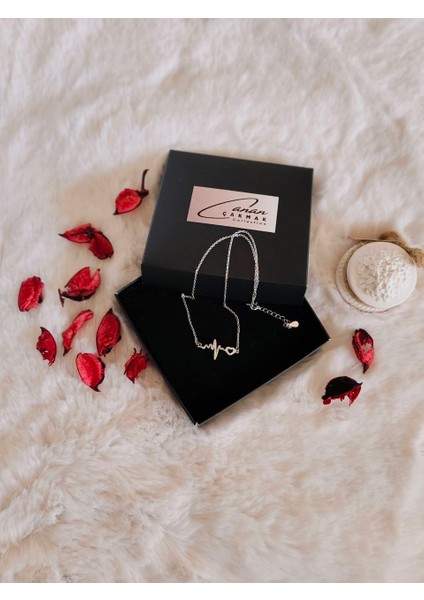 Gümüş Kalp Ritmi Zirkon Taşlı Kolye fırsatları