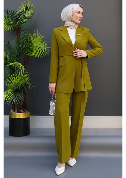 Asimetrik Taşlı Takım Yağ Yeşil