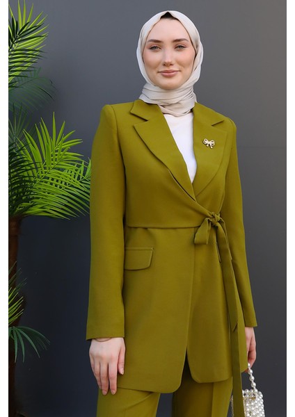 Asimetrik Taşlı Takım Yağ Yeşil indirimleri