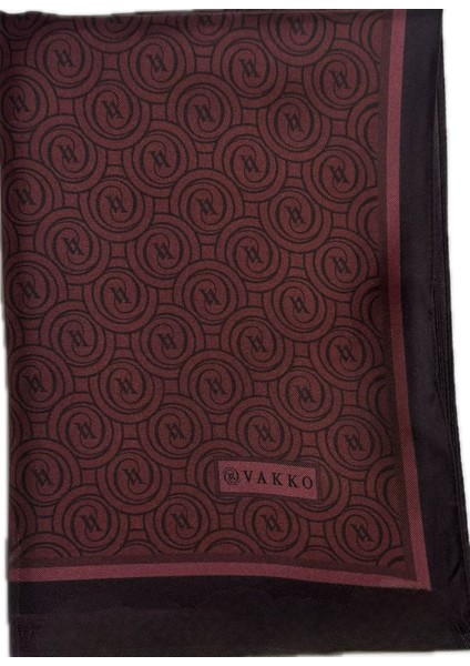 Tivil Monogram Ipek Şal 41407-BORDO