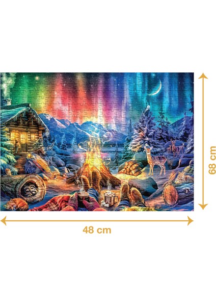 Kuzey Işıkları - 1000 Parçalı Puzzle - 48 x 68 cm fiyatları