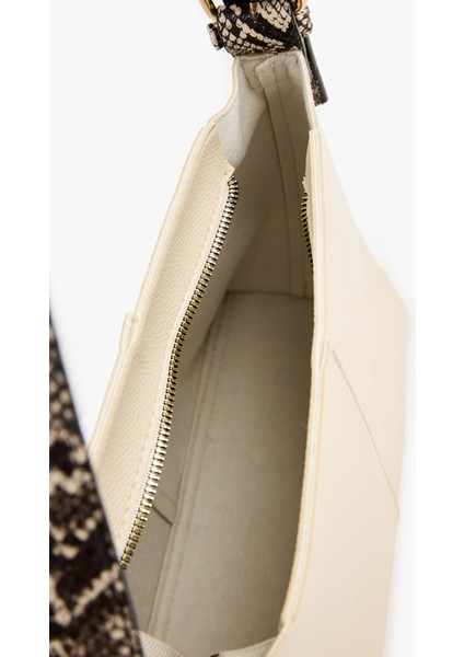 Suni Yılan Derisi Detaylı Fermuarlı Tote Çanta modelleri