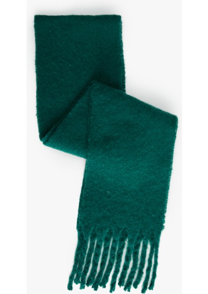 Yumuşak Dokulu Püsküllü Basic Uzun Atkı