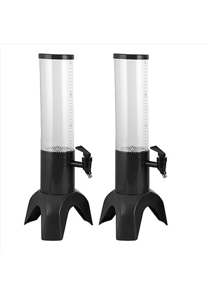 2x 1 5l Bira Dispenser Kulesi Buz Tüpü ve LED Hafif Açık Içecek Kulesi Dispenser Siyah (Yurt Dışından)