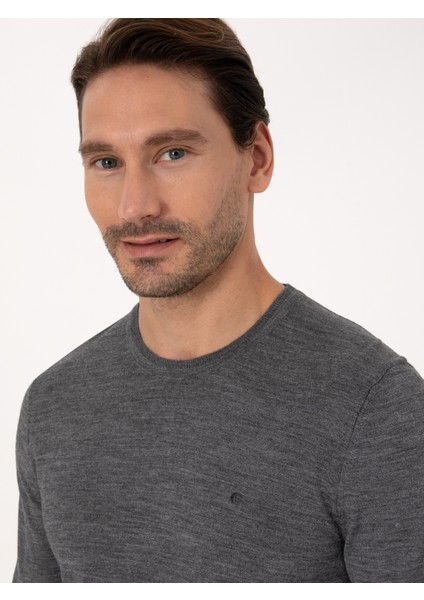 Erkek Füme Slim Fit Basic Kazak 50318854-VR058 fiyatları