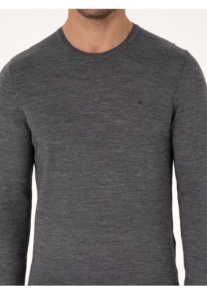 Erkek Füme Slim Fit Basic Kazak 50318854-VR058