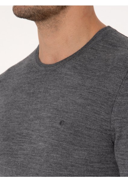 Erkek Füme Slim Fit Basic Kazak 50318854-VR058