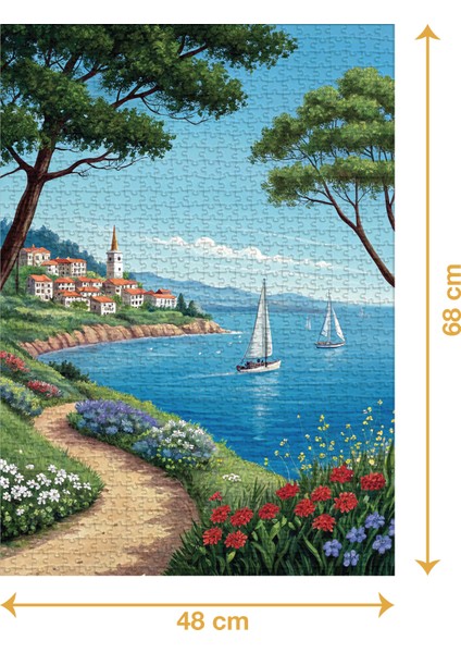 Sahil Yolu - 1000 Parçalı Puzzle - 48 x 68 cm fiyatları