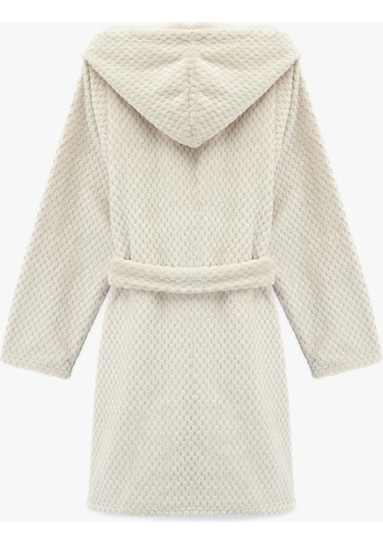 Uzun Kollu Kapüşonlu Kemerli Peluş Sabahlık fiyatları