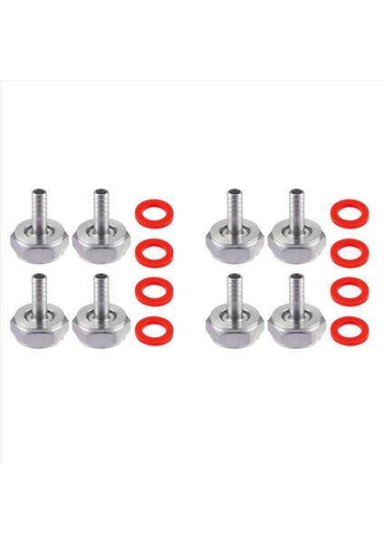 8pcs Paslanmaz Çelik Bira Fıçısı Bağlantı Bira Hattı Konnektör Kiti Altı Somun 5/8 Inç G Iplik x 5/16 Inç Barb (Yurt Dışından)