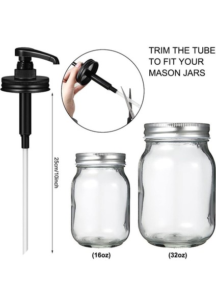 Canning Kavanoz Şurubu Dispenser Kahve Şurubu Dispenser Pompa Kapakları 16 Oz Düzenli Ağız Konserve Kavanmaları (Yurt Dışından) fiyatları