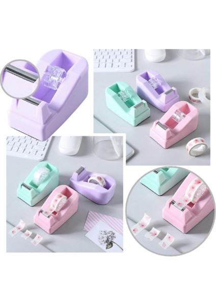 Mini Yapışkan Bant Rulo Kesme Aleti, Doldurulabilir 18X20 mm Ev Okul Ofisi Için Sarma Bandı Mor fırsatları