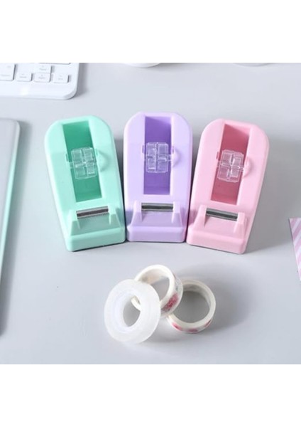 Mini Yapışkan Bant Rulo Kesme Aleti, Doldurulabilir 18X20 mm Ev Okul Ofisi Için Sarma Bandı Mor indirimleri